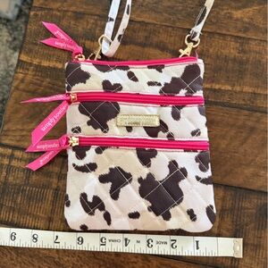 Simply Southern Cow Print m Bag with Hot Pink Accents
